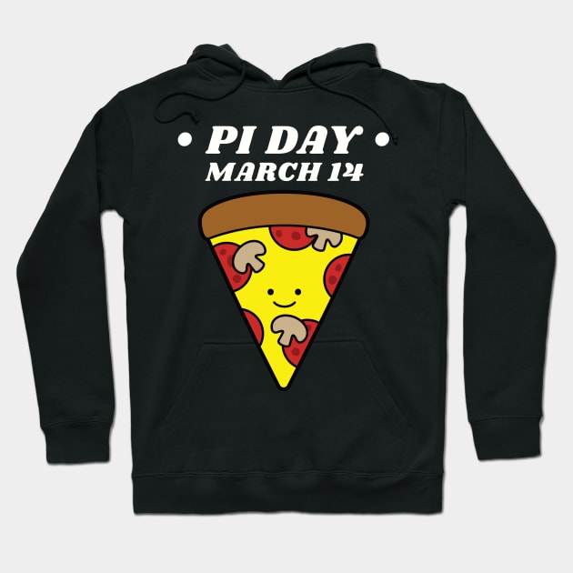 Pi Day March 14 Kawaii Pizza Slice Hoodie by DPattonPD